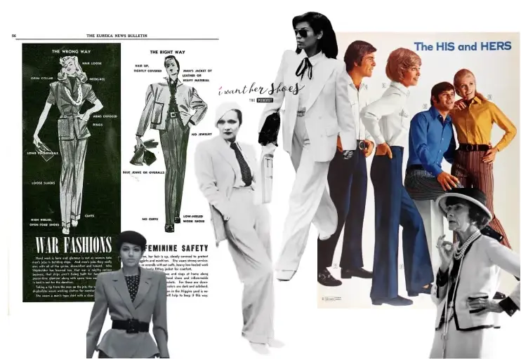 The Vol. 4 newsletter cover: vintage magazine pages and seventies menswear-inspired tailoring in black and white